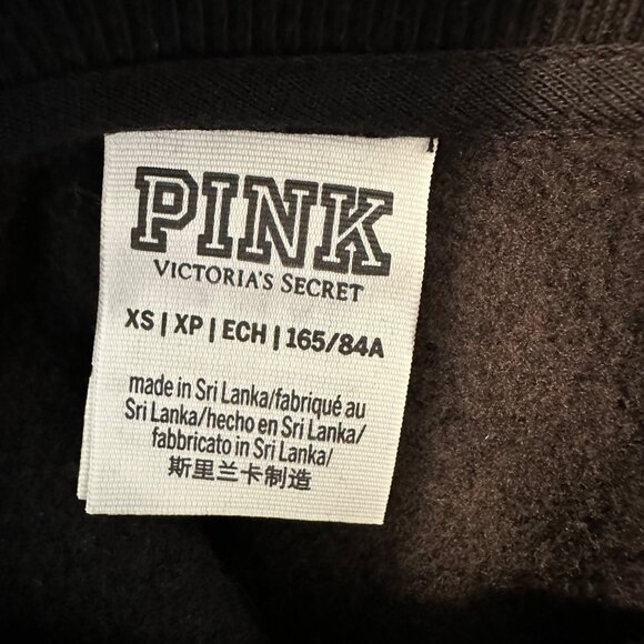 Pink VS Womens Black Oversized Short Sleeve Cropped Short Sleeve Sweatshirt  XS - Picture 4 of 7